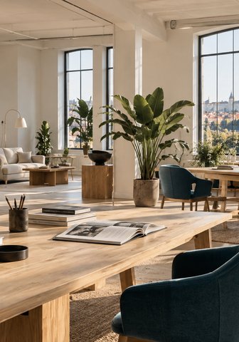 Ukázka interiéru a přírodních materiálů